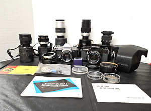 New ListingVintage Japan TOPCON RE SUPER 2 Cameras Lot Bundle MANY Lenses Great Collection!