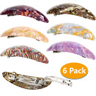 6 Beautiful Lines Retro Classic Large Barrettes Hair Pins, Hair Clips For Women