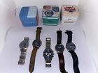 Fossil men's wristwatch’s - Lot Of 5 With 3 Tins Will All Need New Batteries