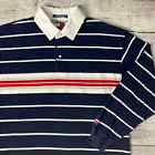 Vintage 1990s Tommy Hilfiger Striped Long Sleeve Polo Shirt size XL