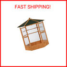 Large Wooden Aviary Flight Bird Cage with Covered Roof Outdoor Wood Aviary Hexag