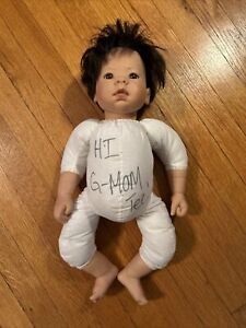New ListingLee Middleton Pre-Owned Reborn Baby Doll Brown Hair Cloth Body Hard Hands Feet
