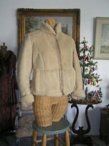 SKINNYS HIDEOUT Vintage 70's Womens Sheep Shearling Wool Reversible Coat Sx 38 S