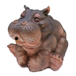 Happy Baby Hippo Fountain | Large Statuary Spitter | 9 inches Tall