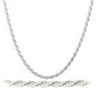 2MM 925 Sterling Silver Italian DIAMOND CUT ROPE CHAIN Necklace Italy