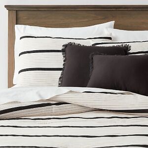 5pc King Modern Stripe Comforter Set Off-White - Threshold