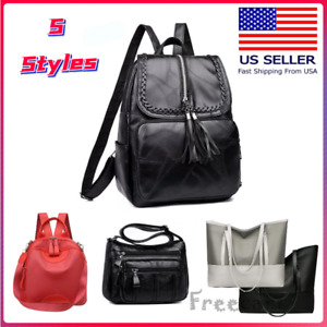 Womens Pu Leather Backpack Travel School Backbag Tote Girls Shoulder Bag Fashion