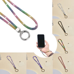 Bling-Keychain Rhinestone Phone Lanyard Wrist Strap Hanging Cord Anti-lost Ropes