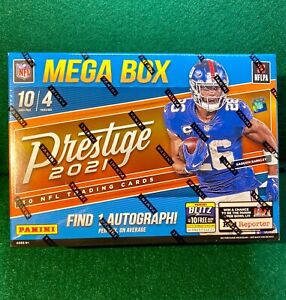 2021 Panini Prestige Football MEGA BOX Sealed New - 1 Autograph, 5 #'d Cards