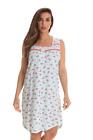 Dreamcrest 100% Cotton Sleeveless Nightgown for Women with Crochet Trim
