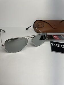 Ray-Ban Aviator Sunglasses Silver Frame & Silver Mirror Lenses RB3025 58mm W3277