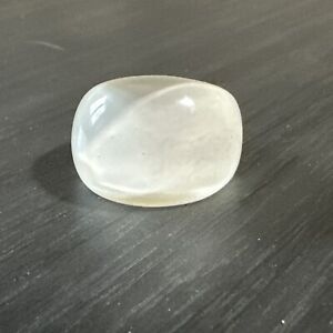 White Chunky Wide Plastic Ring - Mod/retro. Approx UK Size L