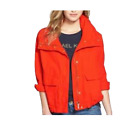 Michael Kors Cotton Lightweight Jacket Moto Cropped Zip & Snaps Pockets Red sz L