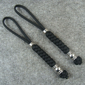 2 PACK Handmade Paracord Knife Lanyard With Steel Bead / Keychains Pendant