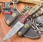 New ListingHand Forged Handmade Skinner Knife Twist Damascus ScrimShaw Bull Horn Survival