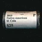New Listing2015-P BU ROLL OF 25 SACAGAWEA NATIVE AMERICAN DOLLAR COINS $1 IN MINT ROLL