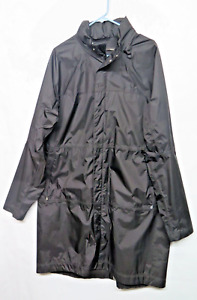 Nau Mens Black Long Sleeve Rain Hooded Weatherproof Shell Trench Coat Jacket XL