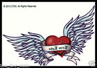 LOWER BACK TEMPORARY TATTOO~ANGEL WINGS WINGED HEART~