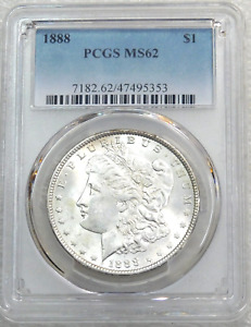New Listing1888 P Morgan Silver Dollar PCGS MS62 Bright & Frosty Just Graded #H822M