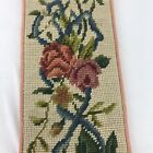 Needlepoint Bell Pull Florals 67” X 5.25 ” Heavy Brass Tone Hardware