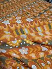 Vintage Vera tablecloth. Retro 1970s bold Orange & flower print. 54