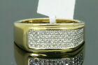 Solid 10k Yellow Gold FN Men's Wedding Engagement Pinky Ring lab created Diamon