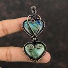 Women Day Gift Labradorite Jewelry Copper Wire Wrapped Pendant For Women 3.31