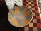New ListingPrimitive Antique Turned Wood Dough Bowl Hand Painted PATINA!