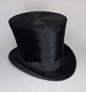 Antique Vintage Top Hat by Satchell & Son Hatters London Silk Plush Exc Cond!