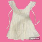 FREE PEOPLE white ruffle babydoll mini dress size s/xs