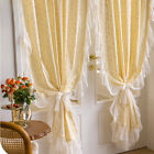 Vintage Lace Flower Semi Blackout Curtains Window Drapes for Bedroom Living Room