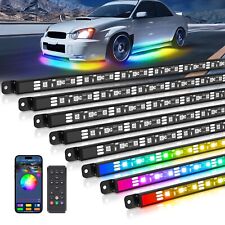 Wireless RGB Car Lights Strip Underglow Underbody Chasing Dream Color LED Lights