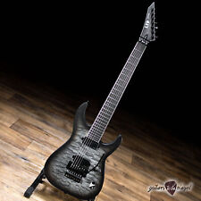 ESP LTD M-1007 QM Baritone 7-String Floyd Rose Guitar – Charcoal Burst Satin