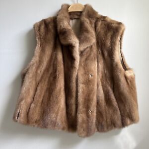 Custom Vintage Real Mink Fur Vest With Pockets