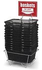 12 Black Wire Mesh Tote Retail Store Shopping Baskets w/ Stand & Sign
