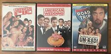 3 DVD Movie Lot: American Pie, American Wedding, Road Trip Unrated