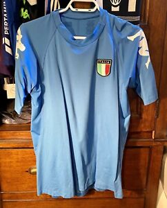 ITALY 2000-2002 VINTAGE FOOTBALL SHIRT SOCCER KAPPA SIZE M MEN BLUE AZZURRI