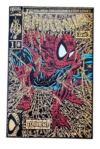 New ListingSPIDER-MAN #1 GOLD WEB SHATTERED GLASS VARIANT COVER NM- TO  NM MCFARLANE 1990