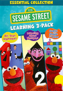 SESAME STREET - Learning 3 Pack - Alphabet/Numbers/Shape & Color DVD NEW/SEALED