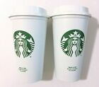 2 Cup - Starbucks Reusable Coffee Tea Cup Tumbler Lid Travel 16 oz Plastic Mug