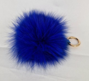 Keychain Blue fox Key Fob Fur
