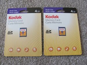 Lot of 2! Kodak 4GB Class 4 SDHC Memory Card KSD4GBPSBNA Brand New