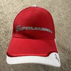 Vtg Ferrari Hat Cap Adult Red White Strapback One Size Super America Logo