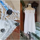 Antique Edwardian Crochet Lace Step In Nightgown Romper Victorian Undergarment S
