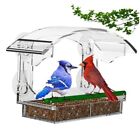 Window Bird Feeder with 4 Extra Strong Suction Cups, Large Outdoor Bird Clear