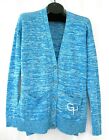 Gilly Hicks cardigan sweater womens S blue v neck pockets long sleeves oversized
