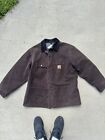 Vintage Carhartt Barn Chore X-Large Brown Wool Lined Jacket