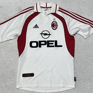 VTG AC Milan Adidas Away Football Soccer Jersey 2000 2001 Opel Sz S White