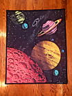 Opticz Vintage Blacklight Tapestry Space Planets 70s Psycedelic UV Backdrop
