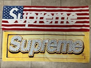 Supreme Box Logo Towel American Flag America USA Bling Gold SS13 SS12